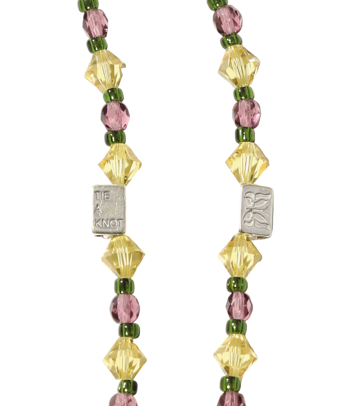 Needles x Tie A Knot - Crystal Beads Long Necklace - Yellow x Purple