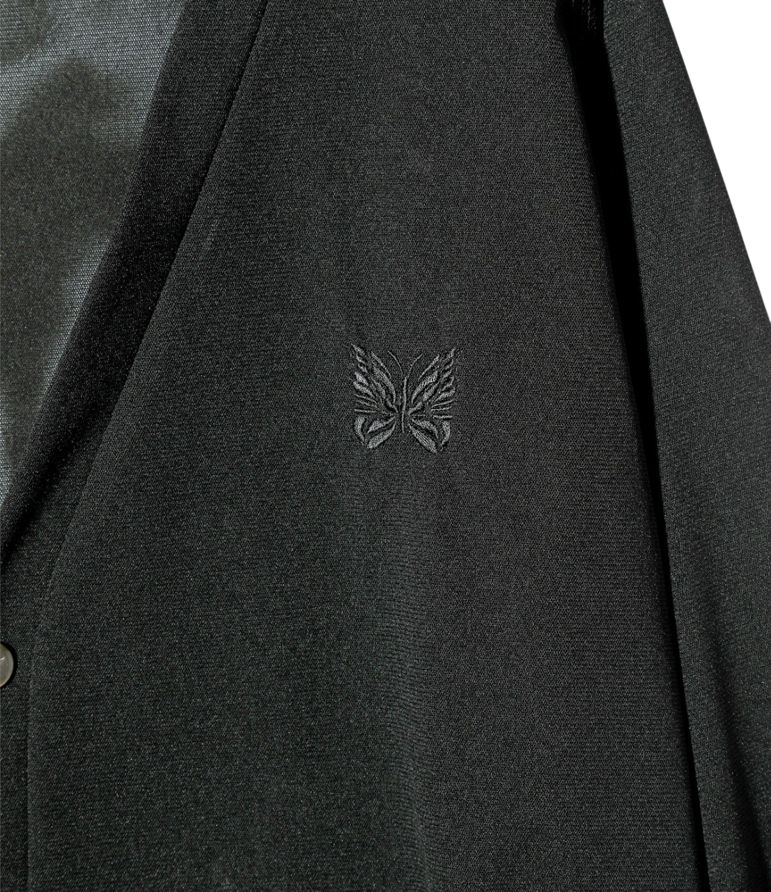 V Neck Cardigan - Black - Poly Mesh