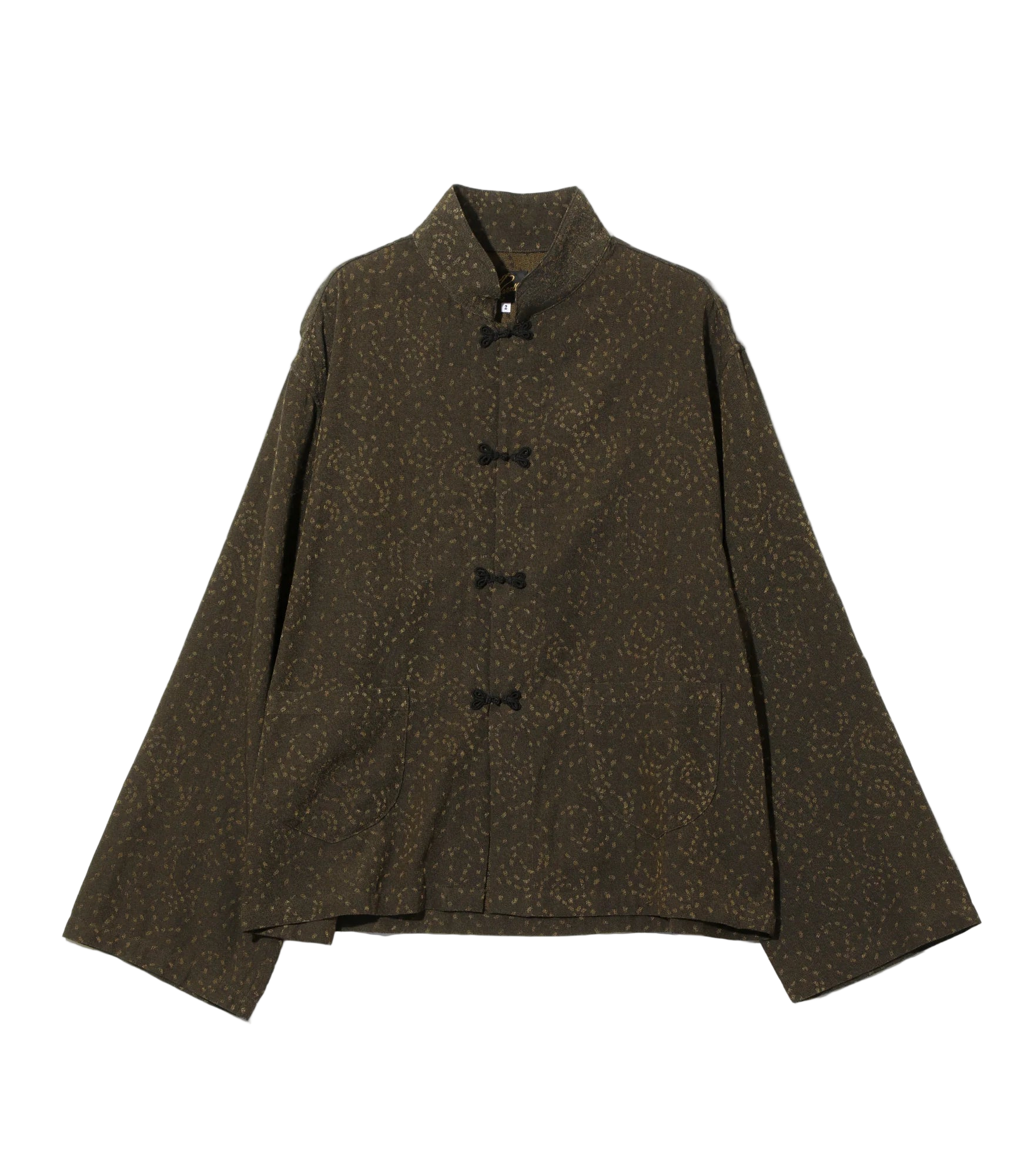 China Shirt - Olive - Abstract Jacquard
