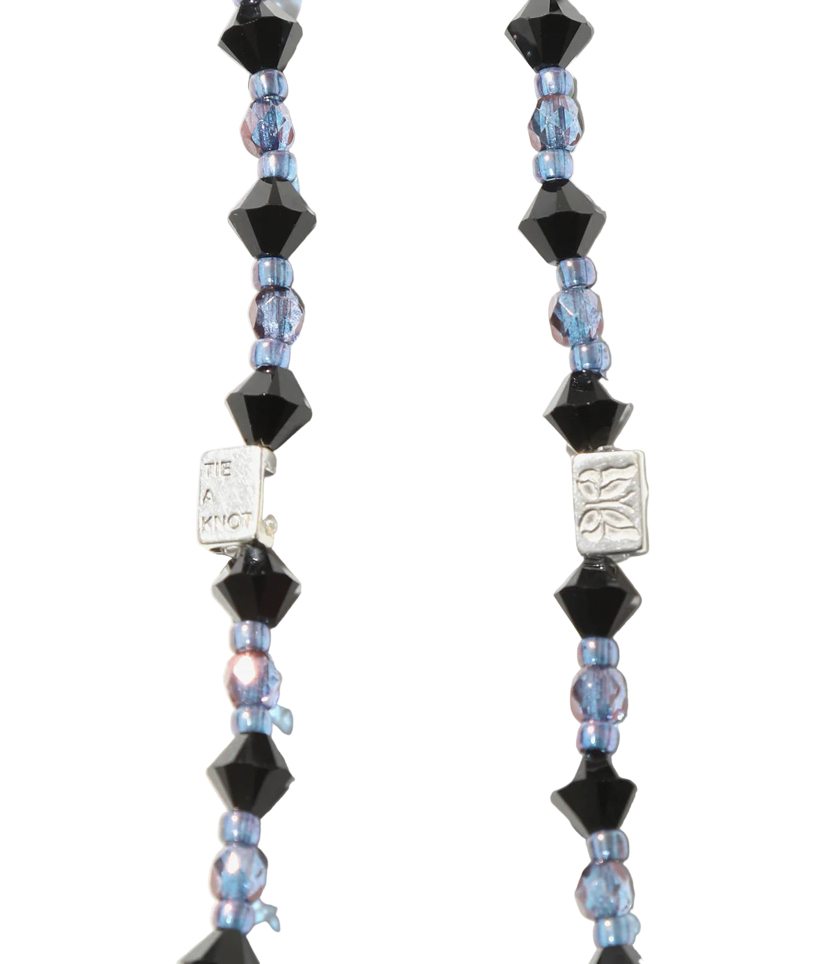 Needles x Tie A Knot - Crystal Beads Long Necklace - Black x Purple