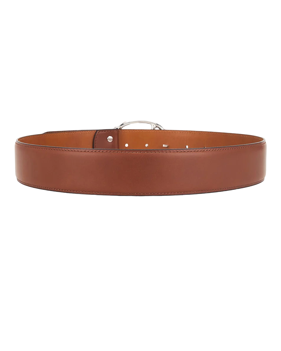 Peace Buckle Belt - Brown - Steer Lthr