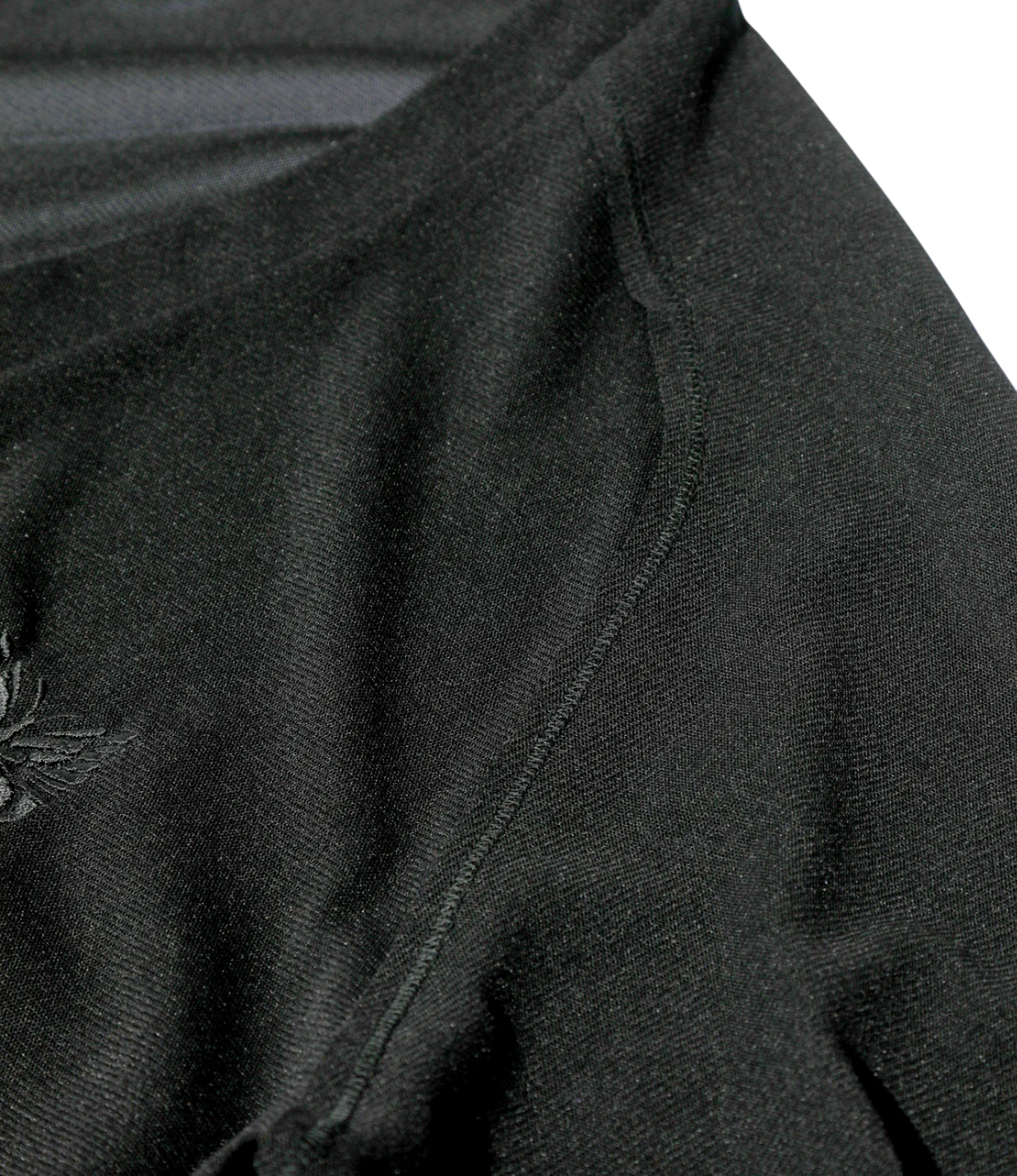 V Neck Cardigan - Black - Poly Mesh