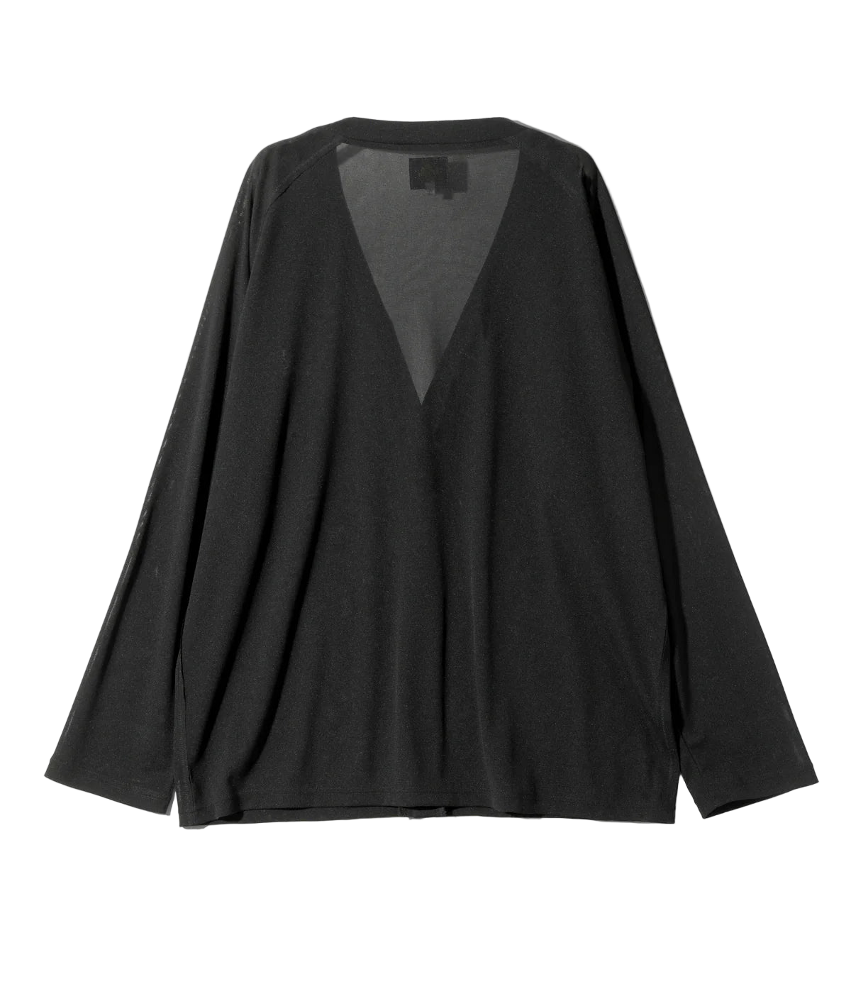 V Neck Cardigan - Black - Poly Mesh
