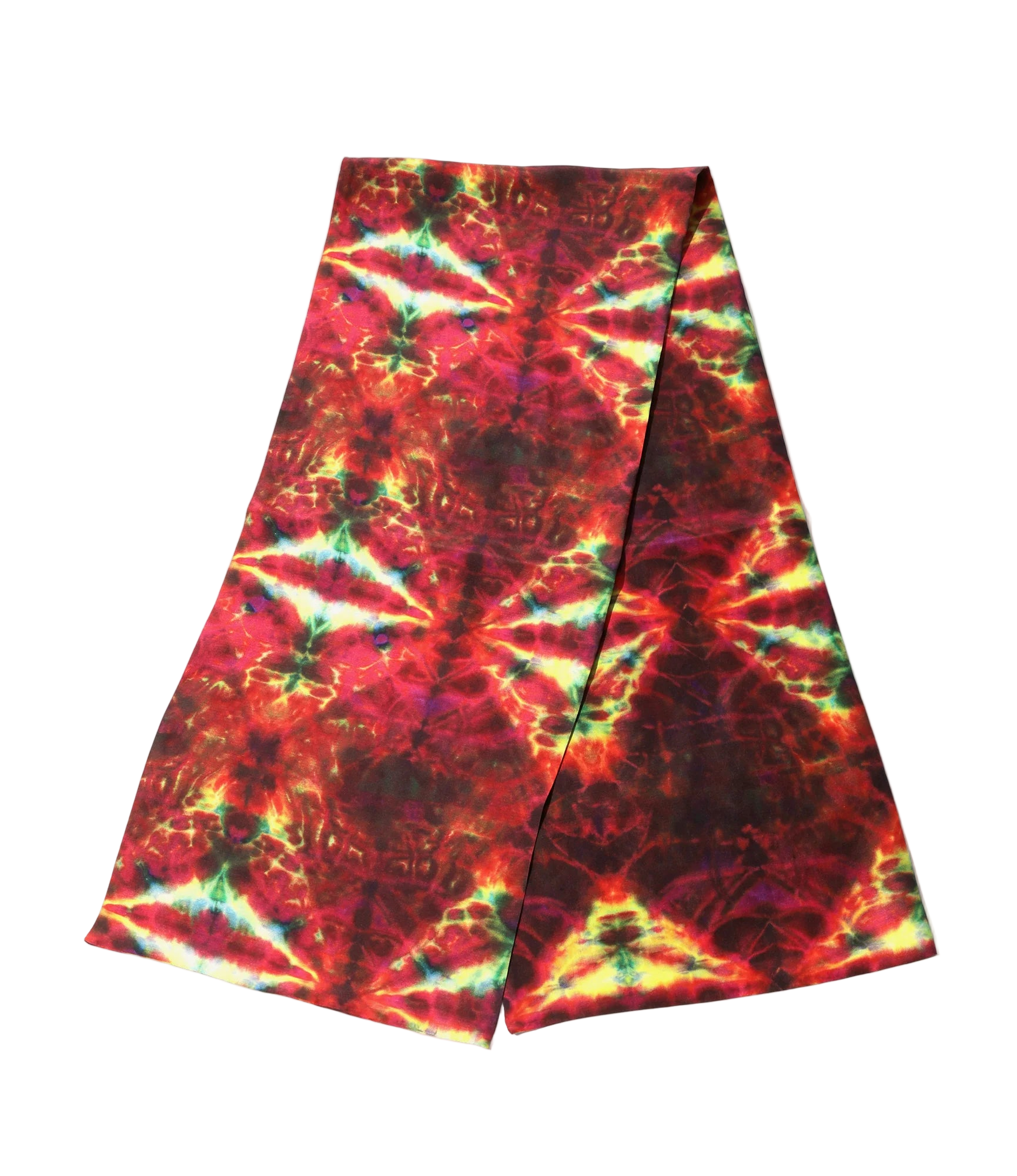 Scarf - Red - Printed Silk Crepe