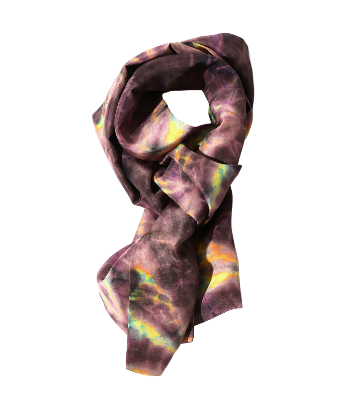 Scarf - Purple - Printed Silk Crepe