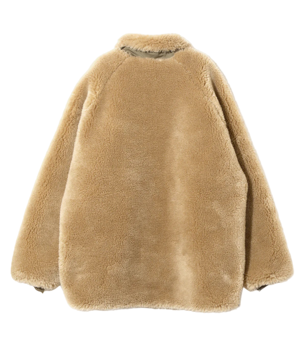 Faux Fur Jacket - Beige - Acrylic Pile