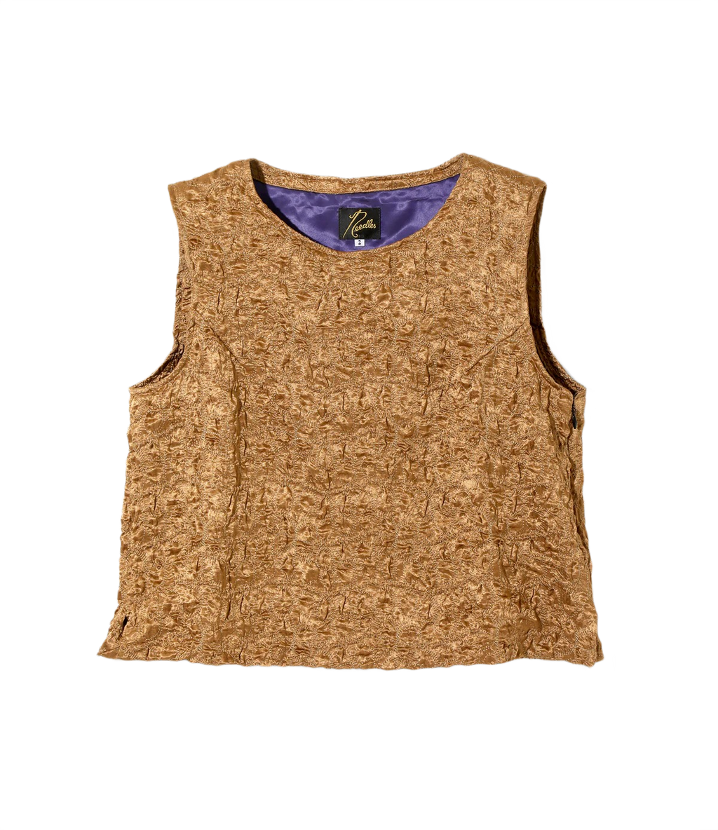C.C. Vest - Brown - Embroidery Satin