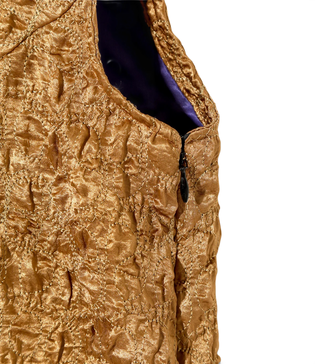 C.C. Vest - Brown - Embroidery Satin