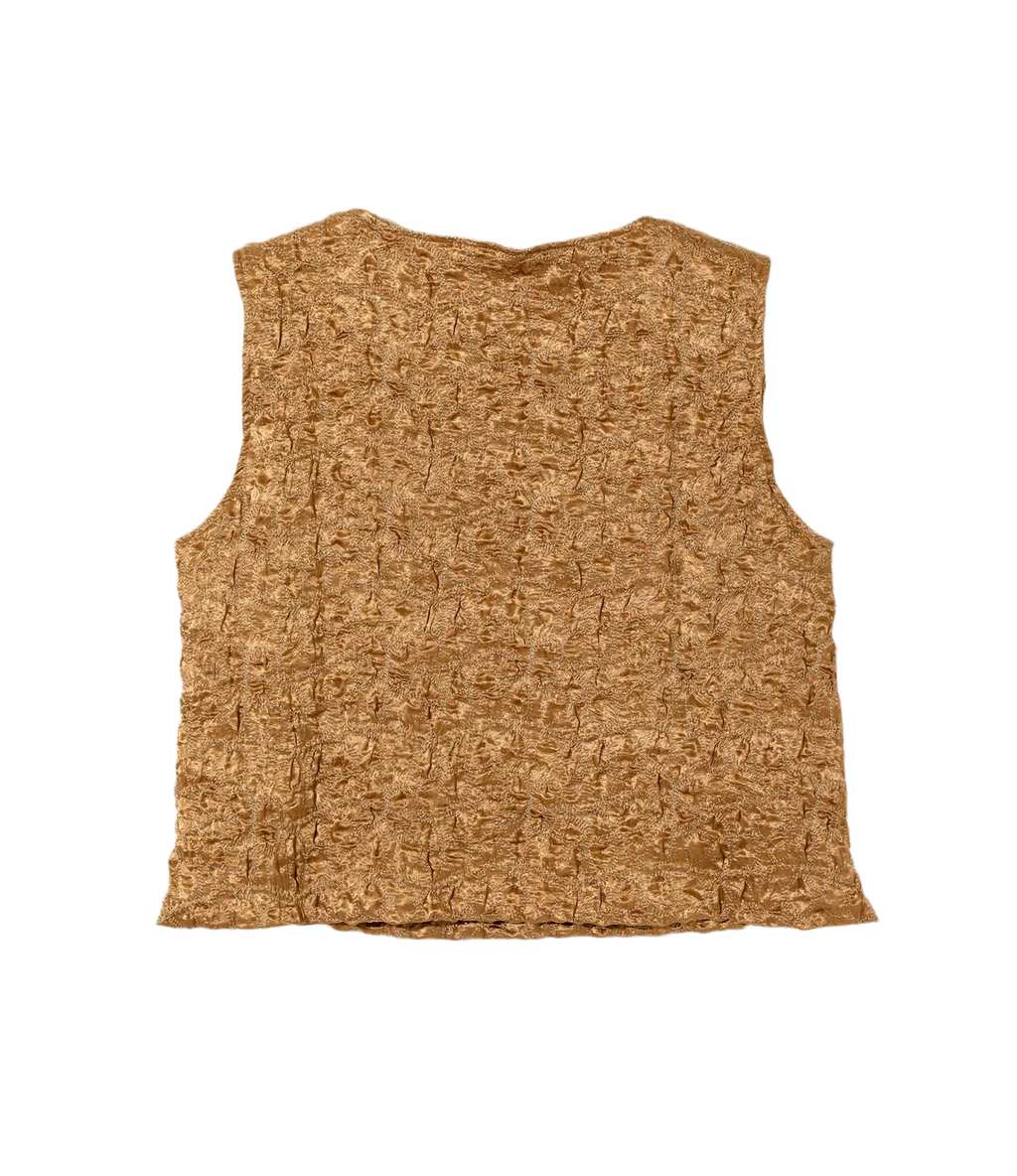 C.C. Vest - Brown - Embroidery Satin