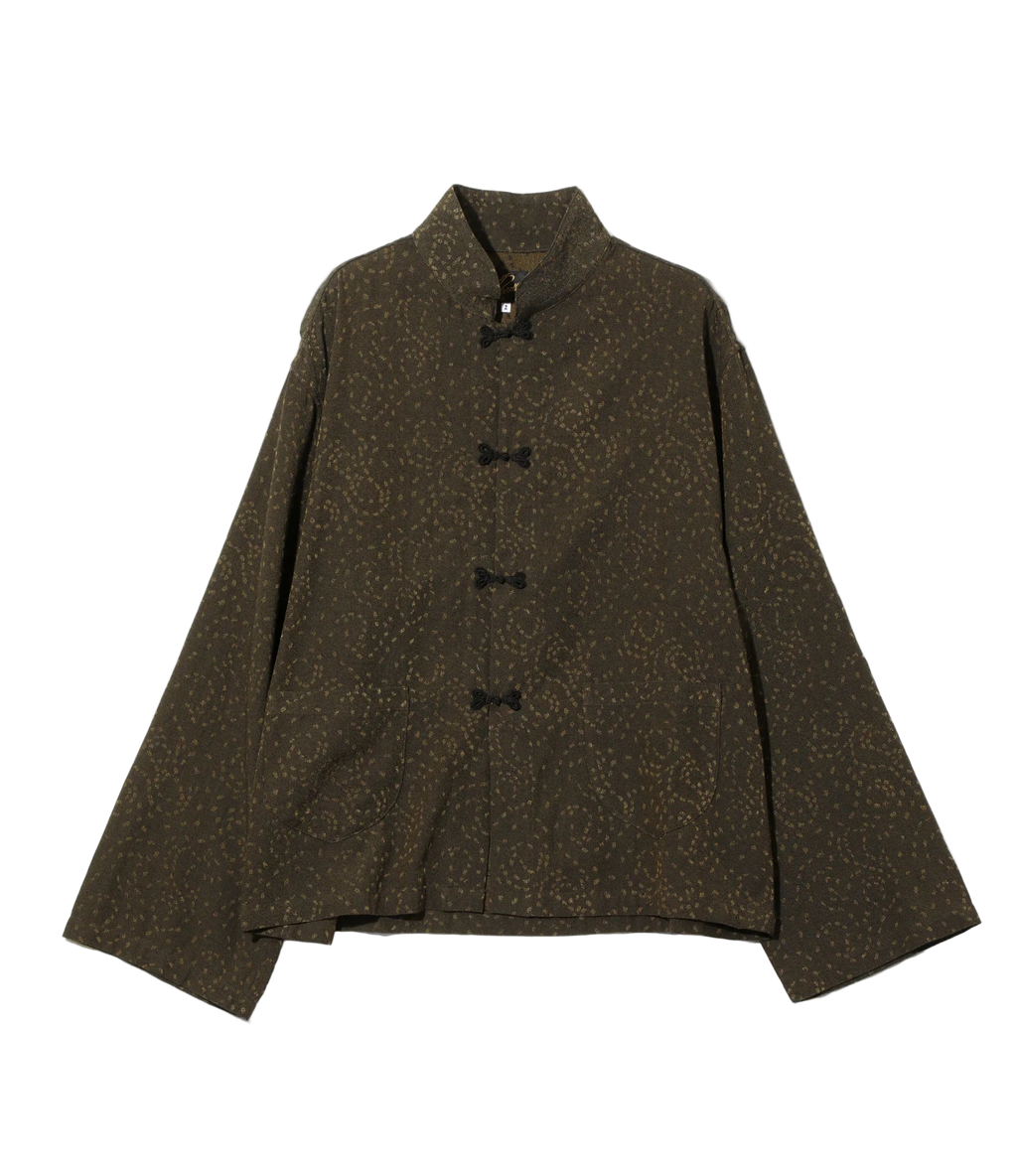 China Shirt - Olive - Abstract Jacquard