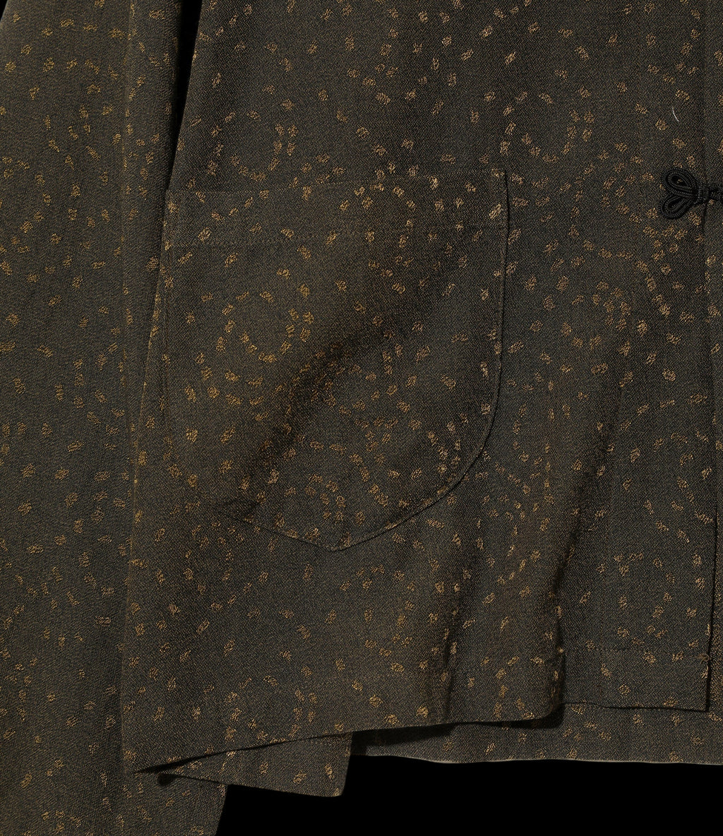 China Shirt - Olive - Abstract Jacquard