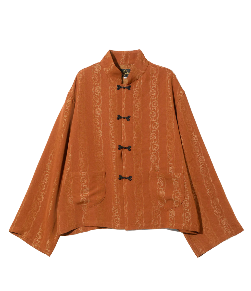 China Shirt - Rust - Abstract Jacquard
