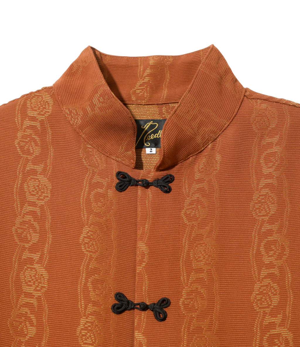 China Shirt - Rust - Abstract Jacquard