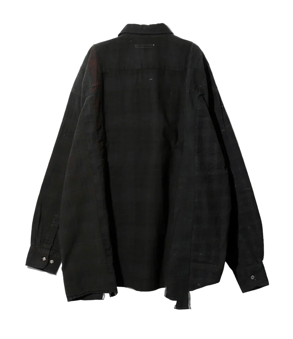 Flannel Shirt -> 7 Cuts Wide Shirt / Over Dye - Black - Needles Official Store | Track Pants Jackets and Collections