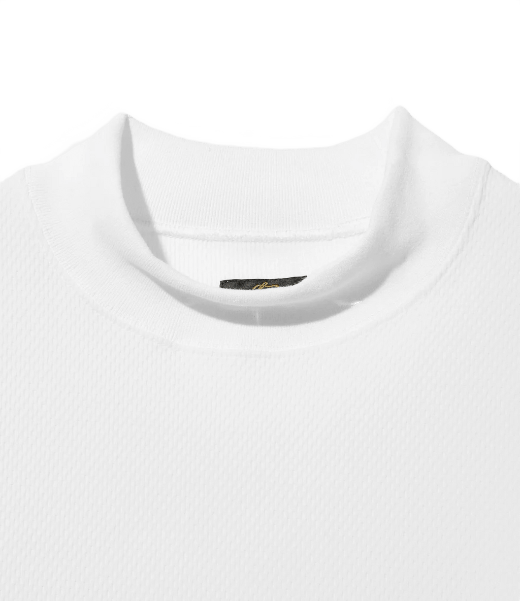 L/S Mock Neck Tee - White - Poly Waffle Jersey - Needles Official Store | Track Pants Jackets and Collections