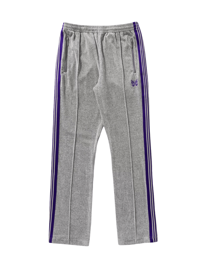 Needles Narrow Track Pants - Grey Velour - Needles Official Store | Track Pants Jackets and Collections