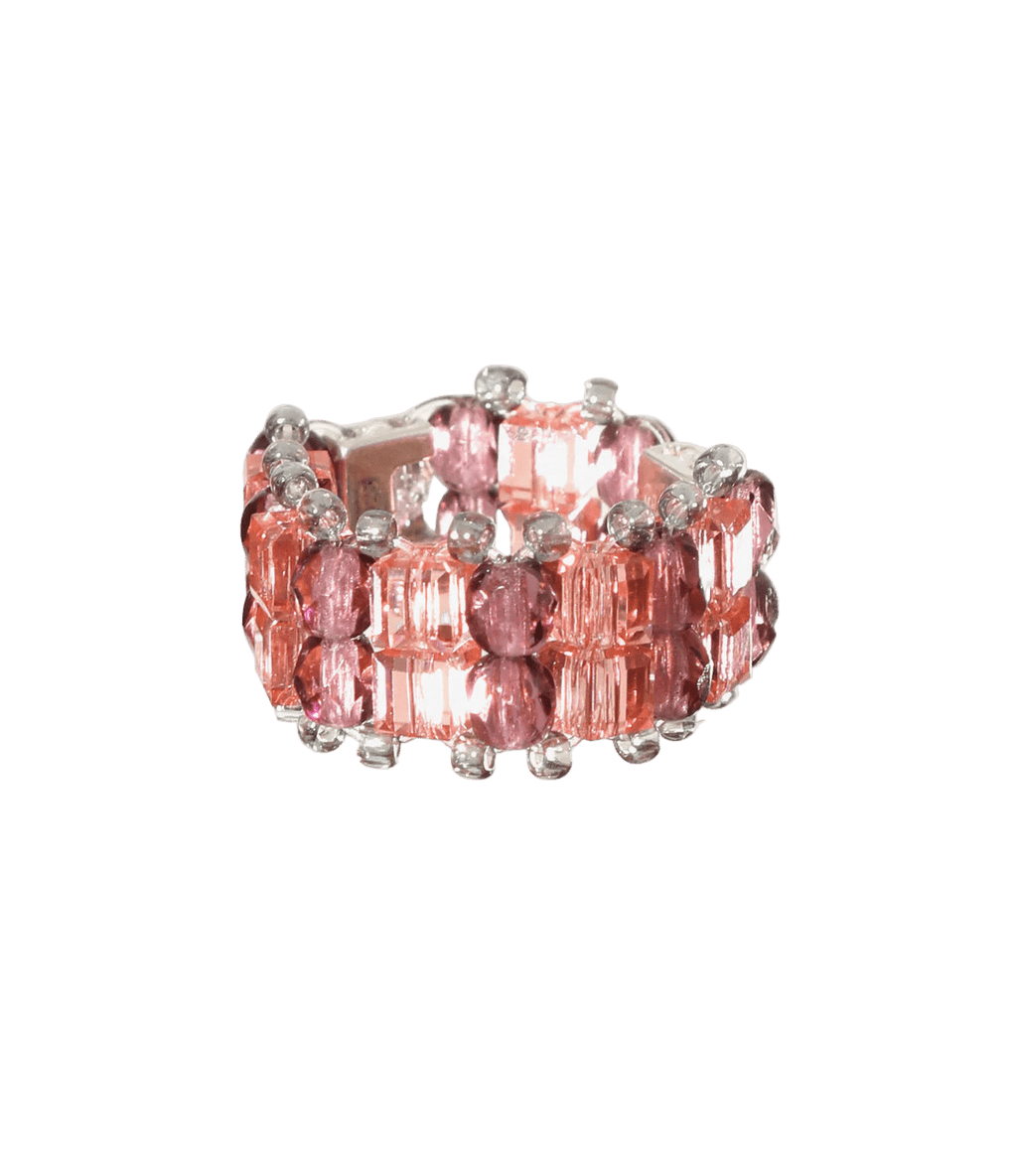 Needles x Tie A Knot - Crystal Beads Double Row Ring - Pink x Purple - Needles Official Store | Track Pants Jackets and Collections