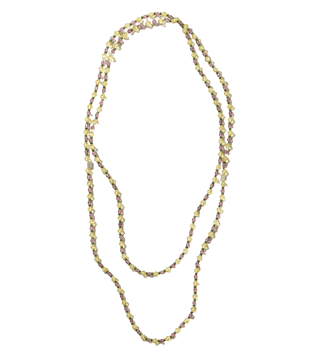 Needles x Tie A Knot - Crystal Beads Long Necklace - Yellow x Purple - Needles Official Store | Track Pants Jackets and Collections
