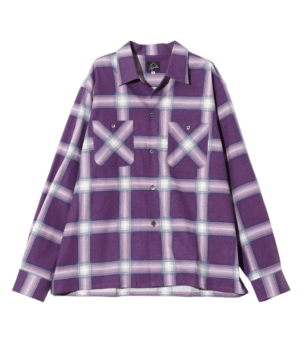 One - Up Shirt - Purple - Printed Flannel / Plaid - Needles Official Store | Track Pants Jackets and Collections