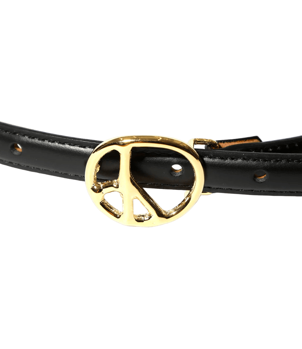 Peace Buckle Narrow Belt - Black - Steer Lthr - Needles Official Store | Track Pants Jackets and Collections