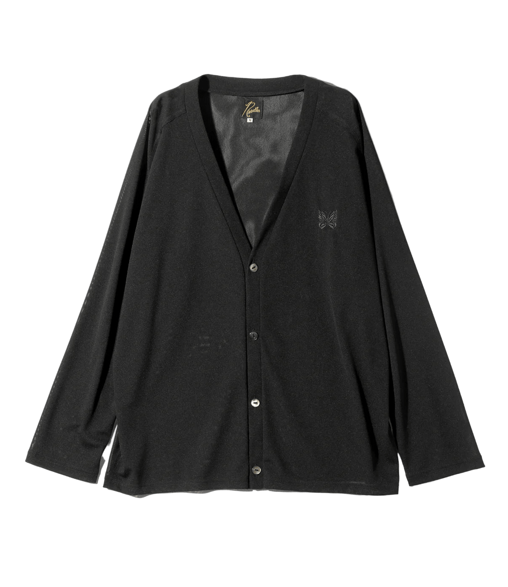 V Neck Cardigan - Black - Poly Mesh - Needles Official Store | Track Pants Jackets and Collections